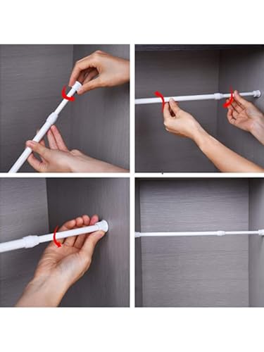 Tension Rods 28 to 48 Inches 8 Pack,Tension Curtain Rod,Spring Tension Rods,Adjustable Extension Spring Rods Closet Rod for Windows,Kitchen, Bathroom,Cupboard,Wardrobe - view 6