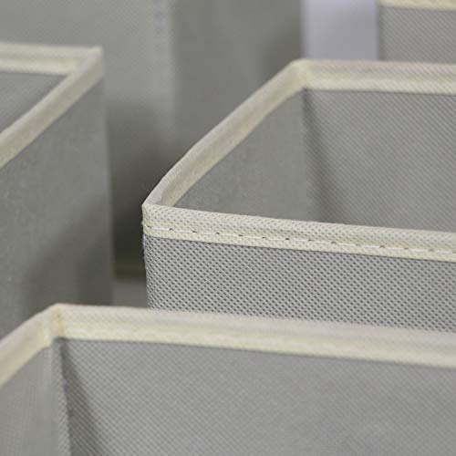 Foldable Cloth Storage Box Closet Dresser Drawer Organizer Fabric Baskets Bins Containers Divider for Clothes Underwear Bras Socks Lingerie Clothing,Set of 9 Grey 090 - view 4