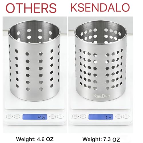 SUS304 Small Stainless Steel Utensil Holder for Countertop, Silver - view 5