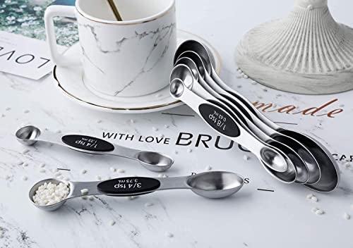 Magnetic Measuring Spoons Set of 7 Stainless Steel Dual Sided Tablespoon - view 6
