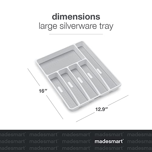 Classic 6 Compartment Silverware Tray, White - view 5