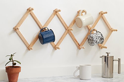 Expanding Beechwood Coffee Mug Wall Rack - view 2