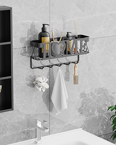 Key Holder for Wall - Key Rack with 5 Key Hooks, 11.02" L×2.75" W×4.92" H, Key and Mail Organizer Wall Mount with Mesh Basket, Key Hanger for Wall, Entryway, Home Decor(Matte Black) - view 6