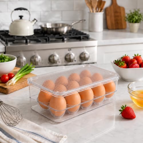 Egg Holder for Refrigerator with Lid, Holds 12 - view 5