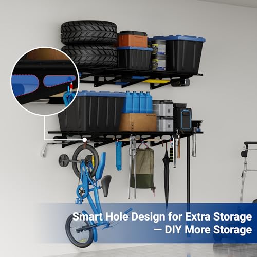 2-Pack 2x6ft Garage Shelving 24-inch-by-72-inch Heavy Duty Wall Mounted Shelves Garage Storage Rack Floating Shelves, 1400lbs Load Capacity, Black, Classic Series - view 6