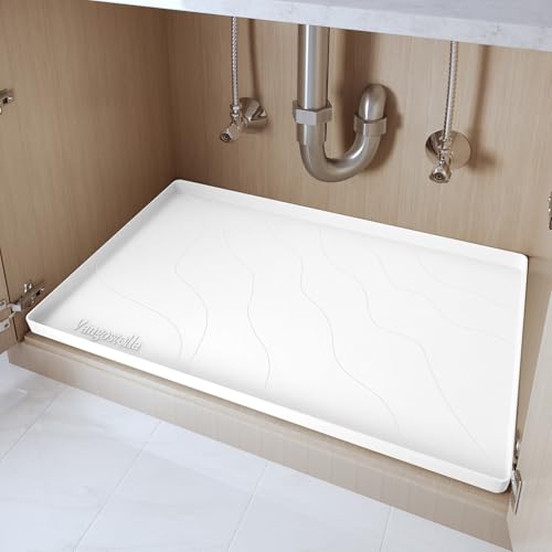 Heavy Duty Silicone Under Sink Mats for Kitchen Waterproof 31" x 22", Extra Thick Under Sink Rubber Mat Drip Tray, Raised Edge Under Sink Liner,Prevent Drips, Leaks, Spills,Taupe - view 8
