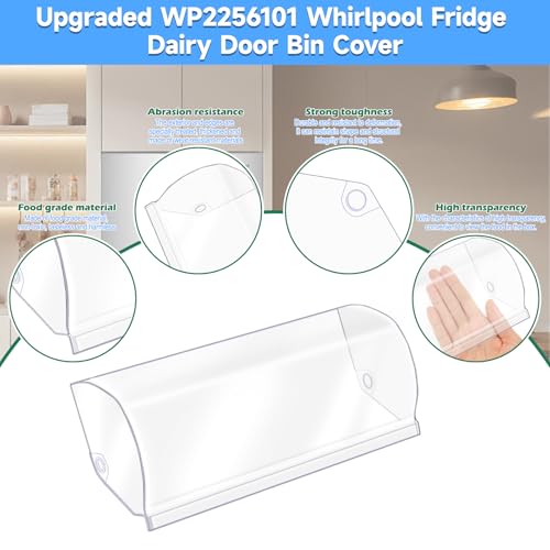 Upgraded WP2256101 Refrigerator Dairy Door Bin Cover Replacement Compatible with Whirlpool, Kenmore Refrigerator Door Shelf Replaces 2256101 Dairy Compartment Door Refrigerator Dairy Bin Cover - view 4