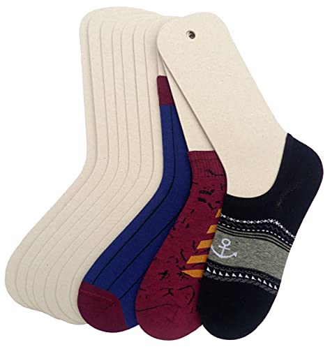 Cardboard Sock Inserts Form Blockers, Sock Shaper and Organizer for Storage or Display - 10 PCS (Medium)