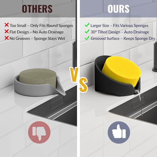 Silicone Sponge Holder for Kitchen Sink, Fits Scrub Daddy Mommy - view 2