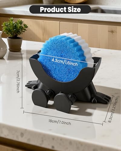 3D Printed Sponge Holder for Kitchen, Suitable for Scrub Daddy Holder，Funny Sponge Holder, Drainable Scrub Stand Sponge Caddy, Cute Drying Rack Accessories for Kitchen Sink - view 6