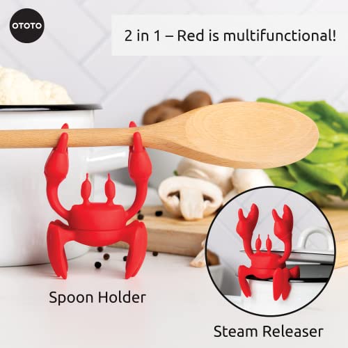 Red the Crab Silicone Utensil Rest & The Original Nessie Ladle - Soup Ladle, Funny Kitchen Gadget (Bundle of 2) - view 3