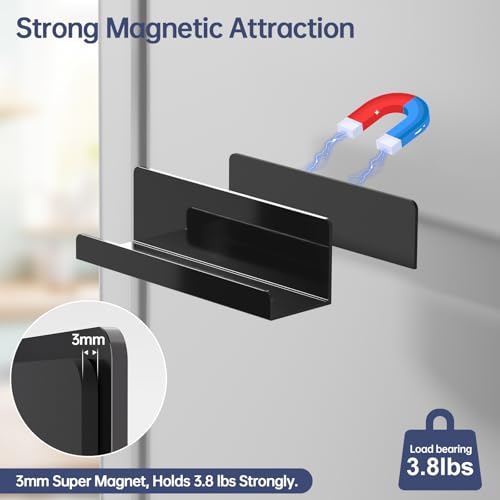 2 Pack Acrylic Magnetic Book Shelf for Whiteboard, 8 in, Black - view 3