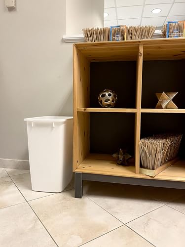 Small Kitchen Bathroom Trash Can, 9 Gallons, White, Waste Basket for Under Counter Office/Bedroom/Bathroom, Plastic - view 6