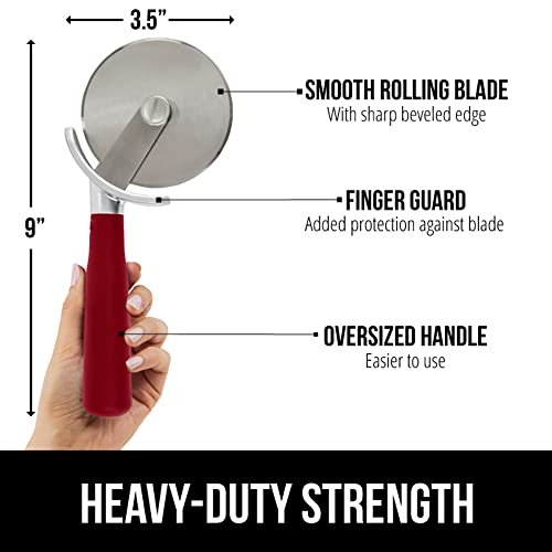 Swivel Vegetable Peeler and Pizza Cutter Wheel, Peeler is Dishwasher Safe,Pizza Cutter is Rust Resistant, Both in Red Color, 2 Item Bundle - view 7