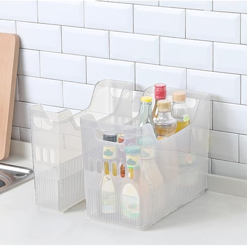 6 Pcs Plastic Freezer Organizer Bins, Clear Refrigerator Baskets - view 5