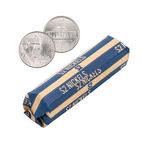 Nickel Coin Wrappers, 100 Flat Striped Coin Wrappers - view 2