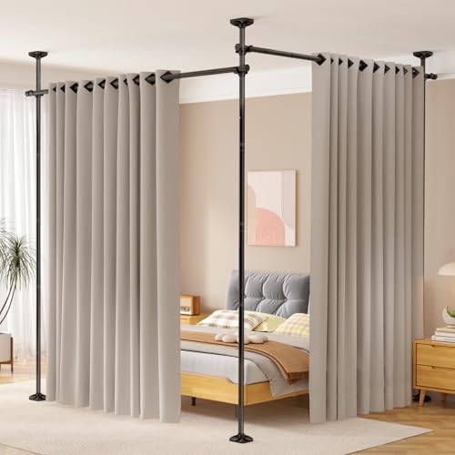 Room Divider for Separation 28-114in(W) Privacy Wall Divider, Black