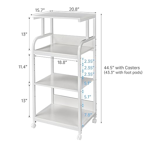 4 Tier White Printer Shredder Stand with Storage for Home Office - view 6