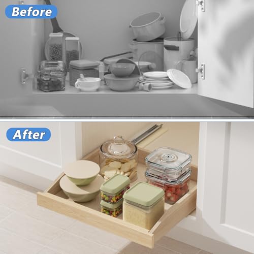 Single Pull Out Organizer 16½”W x 21”D, Soft Close Slide Out Drawer Storage Shelves for Kitchen, Wood Cabinet Shelf Pull-Out Organizer Storage for Base Cabinet - view 5
