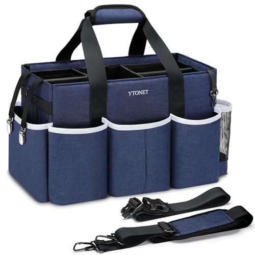 Wearable Cleaning Caddy Bag, Large Cleaning Supplies Organizer, Blue