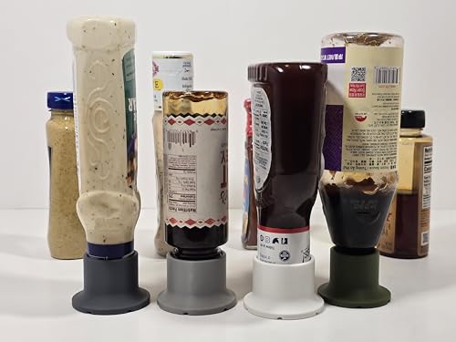 Upside Down Bottle Holder Set, 4-Pack Multi-Sized Holders for Condiments and Sauces, Frustration Reducing with Drainage Anti-Slide System, Fridge and Pantry Compatible - view 4