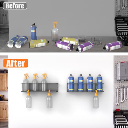 Spray Bottle Holder Wall Mount, 2-Pack Spray Can Rack for Garage - view 7