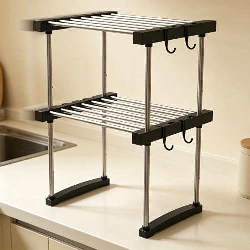 Expandable Under Sink Organizer, 2-Tier Adjustable Storage Shelf