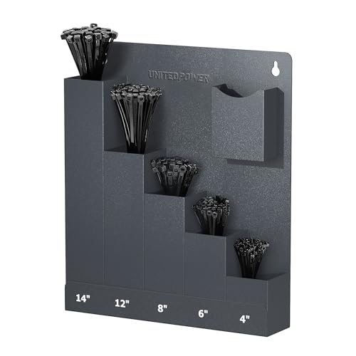 Cable Tie Holder, Wall Mount Storage Rack Organizer for Workshop, Shed, Garage, Home, Fit Various Lengths Zip Tie
