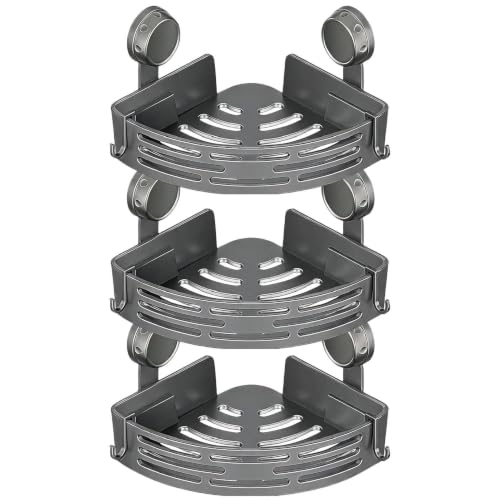 Shower Caddy - 3 Tier Suction Corner Storage Organizer