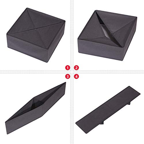9 Pack Foldable Cloth Storage Box Closet Dresser Drawer Organizer Fabric Baskets Bins Containers Divider for Clothes Underwear Bras Socks Clothing, Dark Grey 900 - view 3