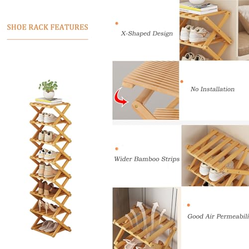 Shoes Rack for Front Door, Space Saving Wooden Organizer, 3 Layers - view 5