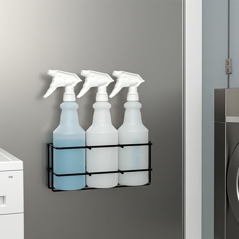 Up to Three 32 oz Spray Bottle Rack – Wall Mount Organizer | Heavy Duty Metal Holder for Cleaning, Chemical, or Detailing Bottles | Safe & Space-Saving Storage for Garage, Shop, or Janitorial - view 2