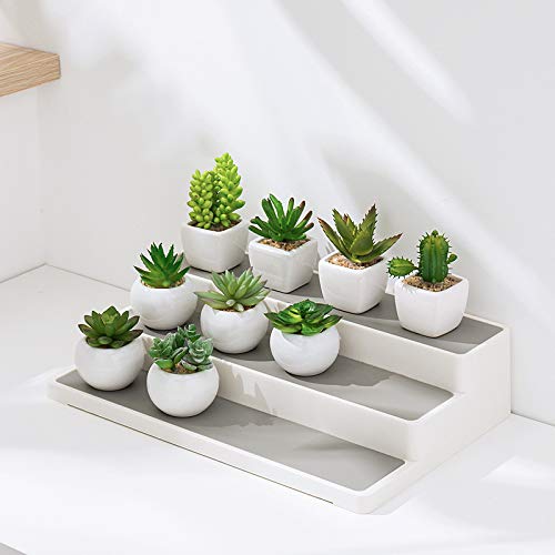 2 Pack Spice Rack Organizer for Pantry,14.5 Inch Tiered Seasoning Can Shelf Organizer For Cabinet,White - view 4