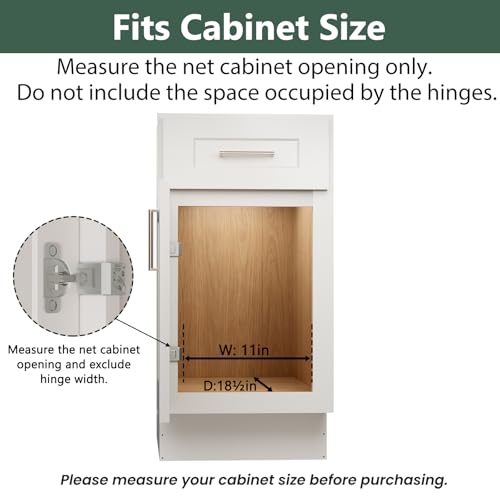 2 Tier Individual Pull Out Cabinet Organizer 11" W x 18" D, Slide Out Kitchen Cabinet Storage Sliding Shelves - view 4