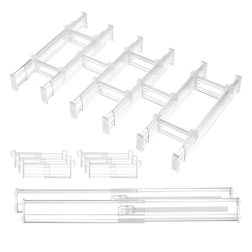 2.36” Drawer Dividers with Expandable Inserts and 10 Pcs Makeup Drawer Organizer Bins Set