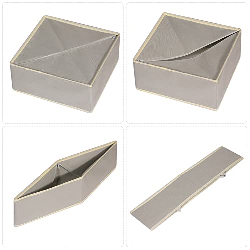 12 Pack Foldable Cloth Storage Box Closet Dresser Drawer Organizer Fabric Baskets Bins Containers Divider for Baby Clothes Underwear Bras Socks Lingerie Clothing,Grey 444 - view 6