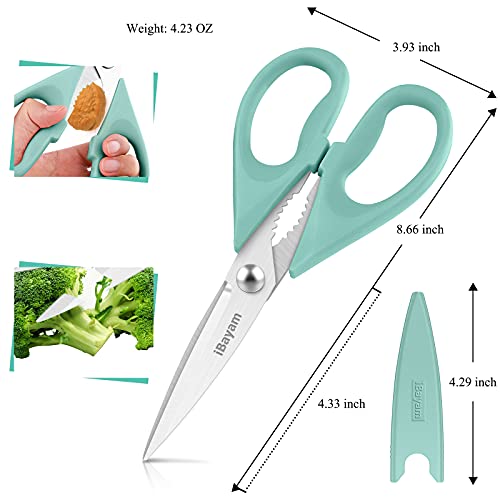 2 Pack All Purpose Kitchen Scissors Shears Heavy Duty, Blade Covers - view 3