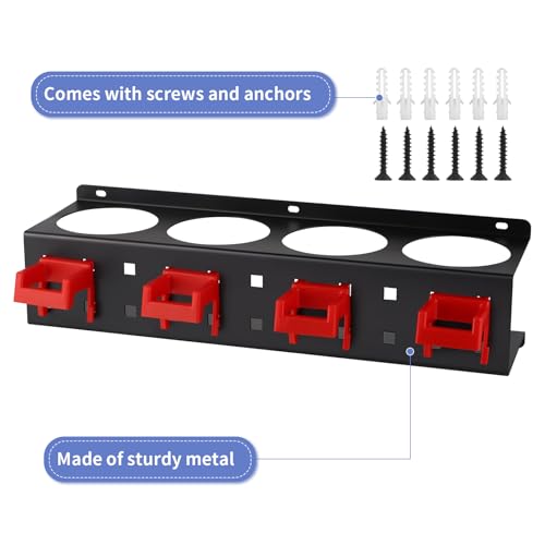 2 Pcs Spray Bottle Holder Wall Mount, Detailing Bottle Organizer, Spray Bottle Rack with 4 Holes and 4 Hooks - view 3