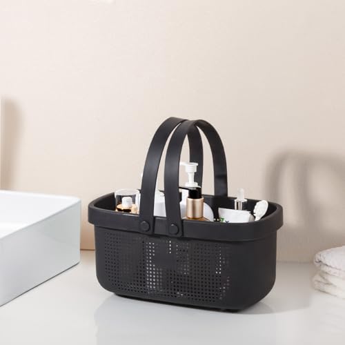Portable Shower Caddy Basket with Handles Plastic Storage Basket Black - view 2