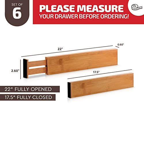6-Pack Drawer Dividers 2.6-Inch High Dresser Drawer Organizer 16 to 22 Inch - view 3