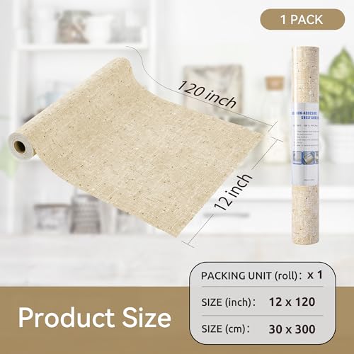 12"x120" Non-Adhesive Shelf Liner for Kitchen Cabinets and Drawers, Washable Non-Slip PVC Cabinet Liner (Yellow)(1 Roll) - view 5