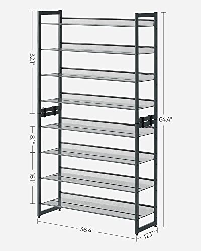 Metal Shoe Rack, 8-Tier Shoe Organizer, Holds 32-40 Pairs - view 3