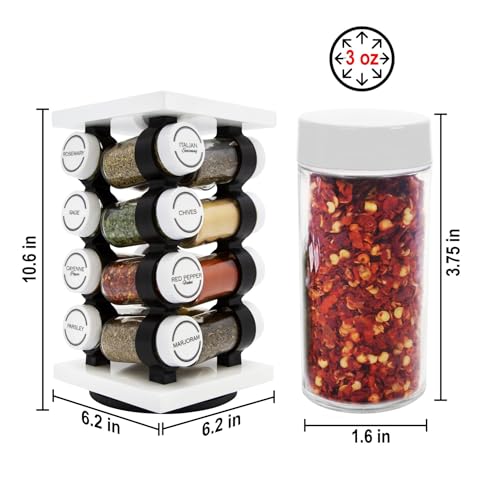 16 Jar Rotating White Spice Rack - view 2