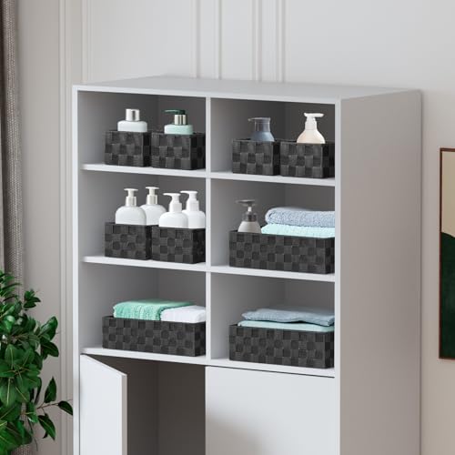 Woven Baskets, Storage Baskets for Organizing (Set of 8), Cube Baskets Bin Container Matching Storage Boxes Organizers for Pantry, Office, Shelves, Media-room - view 4