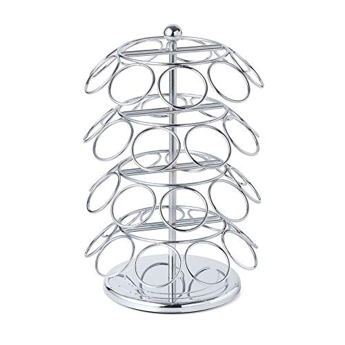 Nifty K Cup Holder – Compatible with K-Cups, Coffee Pod Carousel | 36 K Cup Holder, Spins 360-Degrees, Lazy Susan Platform, Modern Chrome Design, Home or Office Kitchen Counter Organizer - view 2