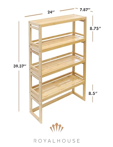 4-Tier Bamboo Storage Rack for Bathroom, Kitchen, Living Room & Closet - view 3