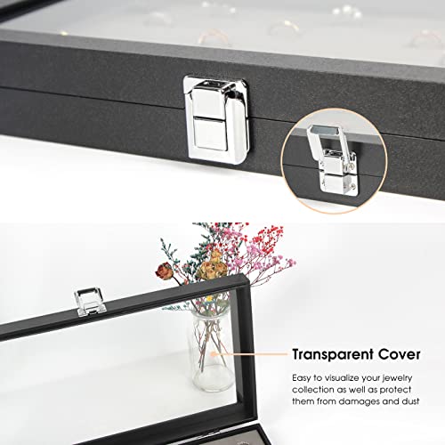 Ring Organizer - Versatile Ring Display Case and Ring Case - Perfect for Storing and Showcasing Multiple Rings - Elegant Ring Jewelry Box and Storage Solution (Gray Velvet) - MK248C - view 4