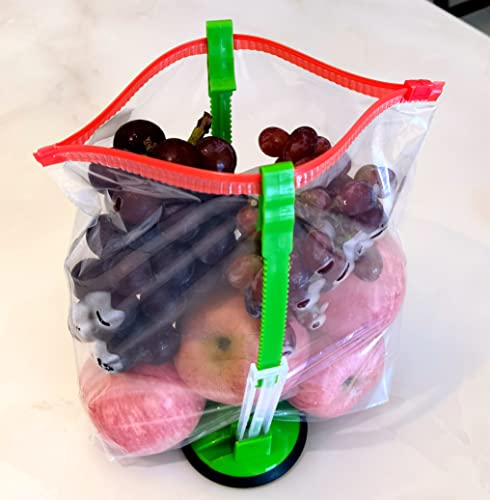 8 Pack Baggy Rack, Adjustable Plastic Freezer Bag Holder Stand, Zip Lock Bag Kitchen Gadget for Meal Planning - view 7