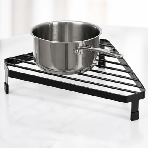Corner Stand Rack 3 Legged Kitchen Seasoning Organizer Countertop Shelf