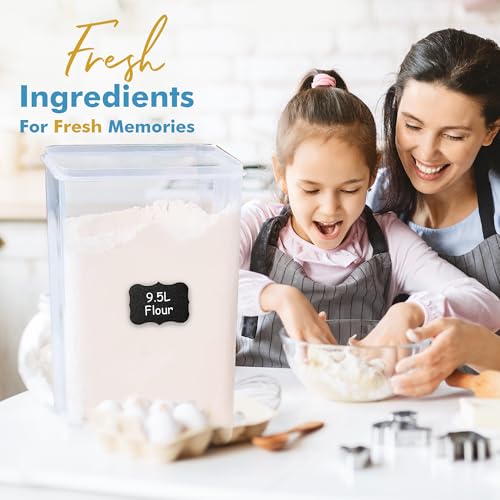 2 PC (9.5L | 321 Oz) Extra Large Bulk Food Storage Containers with Airtight Lids for Flour, Sugar, Rice, Cereal & Pasta - Leakproof, BPA-Free Plastic Canisters for Kitchen & Pantry Organization - view 2